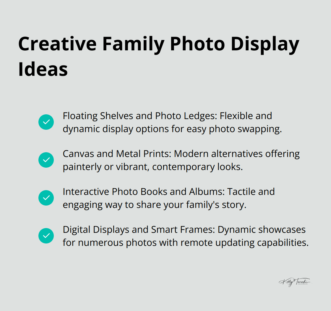Checkmark list of innovative ways to display family photos - Photography Education