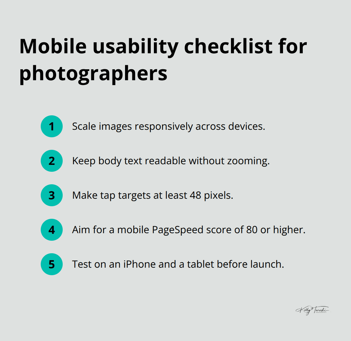 Key mobile responsiveness checkpoints for photography websites - photography websites wordpress
