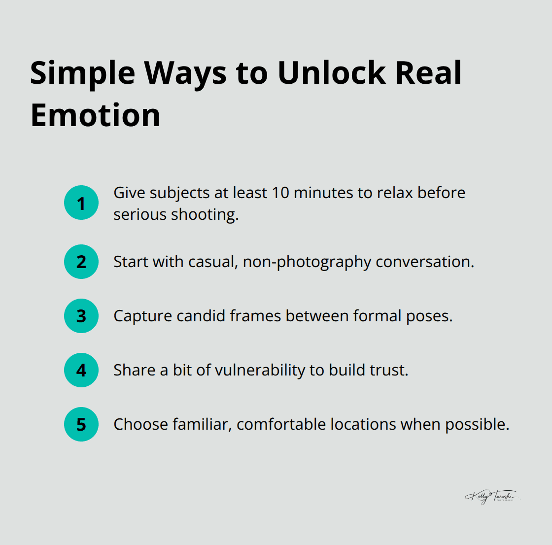 Compact list of practical steps to capture authentic emotions in portraits - Portrait emotion
