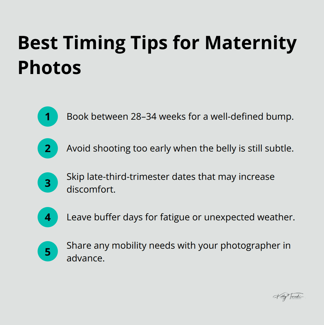 Compact list of best timing guidelines for scheduling maternity photos - pregnancy family photos