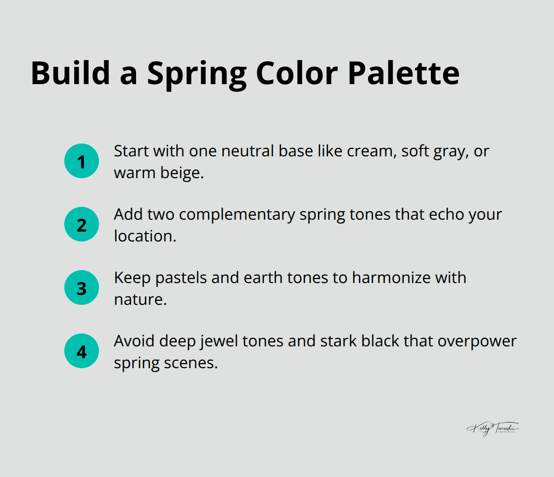 Steps to build a coordinated spring family photo color palette - spring family photos outfits
