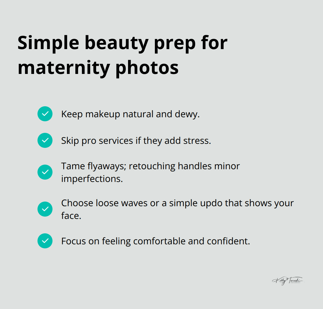 Hair and makeup tips that prioritize comfort - when is the best time to do maternity photos
