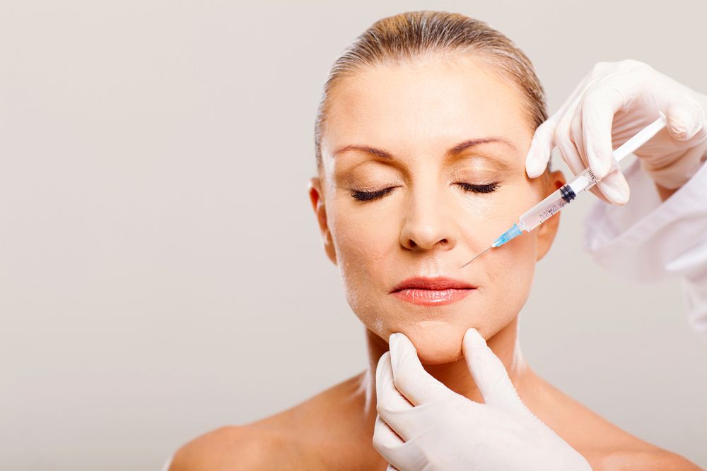 a woman having baby botox injection
