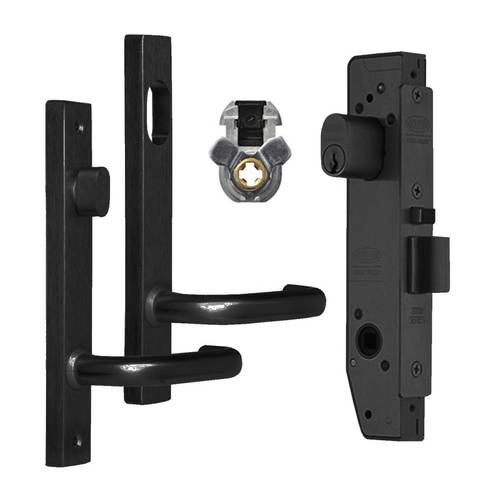 LOCKWOOD 3782 NARROW MORTICE LOCK KIT MATT BLACK CYLINDER & TURN 3782KIT04MBK