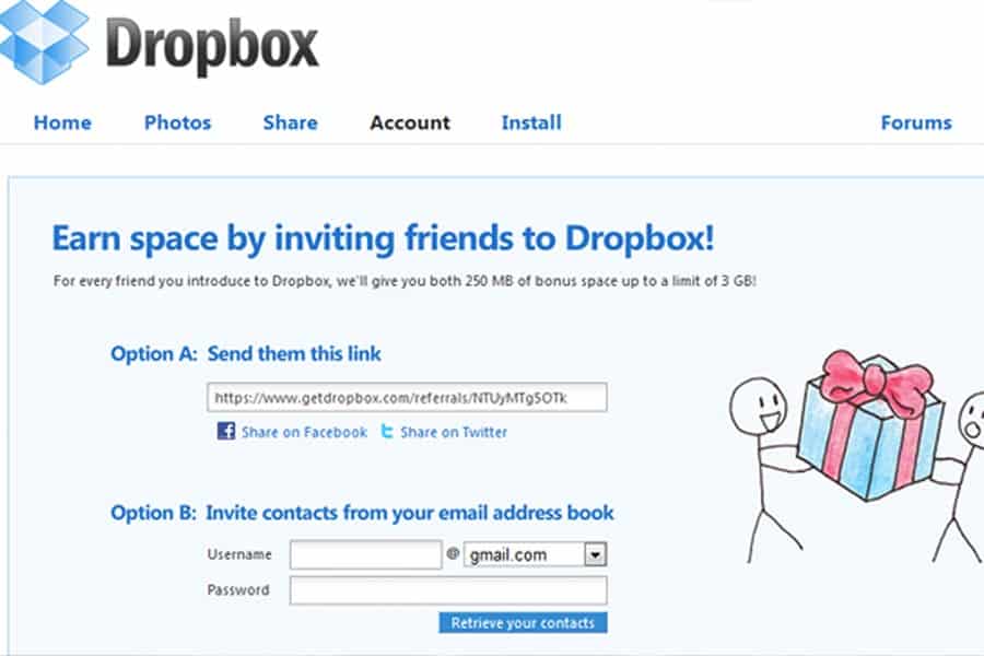 Drop Box Growth Hack