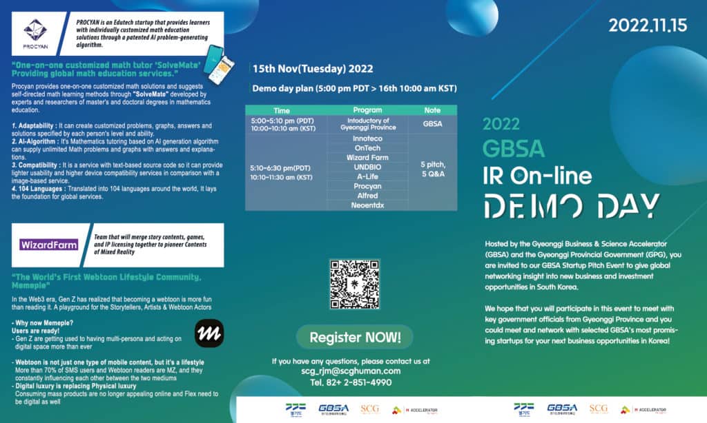 2022 GBSA Global Demo Day 1 2022 GBSA Global Demo Day - 2022 GBSA IR Online Demo Day Leaflet 1