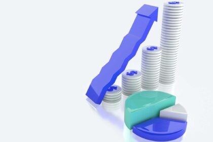 a graph of coins and pie charts