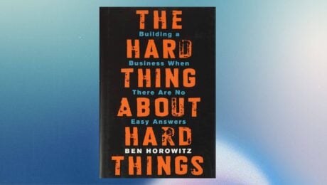 a book cover with orange and blue text