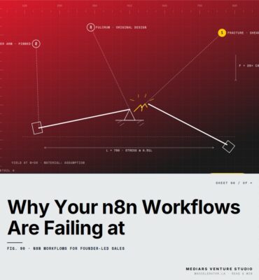 Featured cover for the M Accelerator article 'Why Your n8n Workflows Are Failing at Founder-Led Sales (And the Framework That Changes Everything)' &mdash; n8n workflows for founder-led sales.