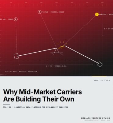 Featured cover for the M Accelerator article 'Why Mid-Market Carriers Are Building Their Own Data Platforms (And Why Most Fail)' &mdash; logistics data platform for mid-market carriers.