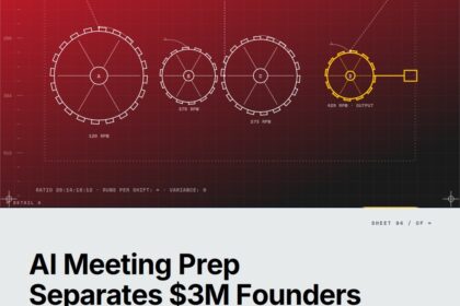 Featured cover for the M Accelerator article 'The AI Meeting Prep Framework That Separates $3M Founders From Everyone Else' &mdash; ai meeting prep for founders.