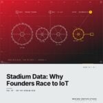 Featured cover for the M Accelerator article 'The Stadium Data Goldmine: Why Smart Founders Are Racing to IoT (While Others Watch From the Stands)' &mdash; iot for stadium data.