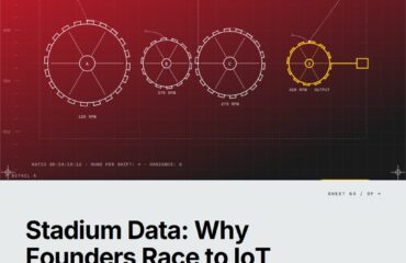 Featured cover for the M Accelerator article 'The Stadium Data Goldmine: Why Smart Founders Are Racing to IoT (While Others Watch From the Stands)' &mdash; iot for stadium data.
