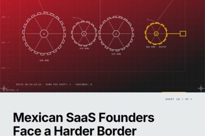 Featured cover for the M Accelerator article 'The Mexican SaaS Founder's Guide to US Expansion: Why Crossing the Border Is Harder Than Crossing the Chasm' &mdash; mexican saas us expansion.