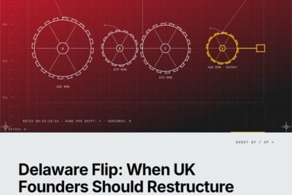 Featured cover for the M Accelerator article 'The UK-to-US Delaware Flip: A Founder's Framework for Knowing If, When, and Why to Restructure' &mdash; uk to us delaware flip.