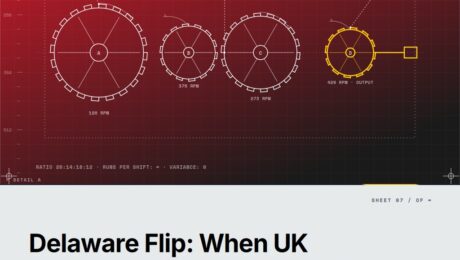 Featured cover for the M Accelerator article 'The UK-to-US Delaware Flip: A Founder's Framework for Knowing If, When, and Why to Restructure' &mdash; uk to us delaware flip.