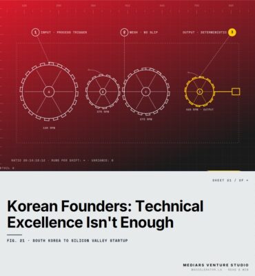 Featured cover for the M Accelerator article 'The Korean Founder's Silicon Valley Paradox: Why Your Technical Excellence Isn't Enough' &mdash; south korea to silicon valley startup.