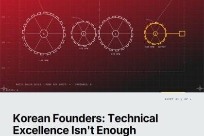 Featured cover for the M Accelerator article 'The Korean Founder's Silicon Valley Paradox: Why Your Technical Excellence Isn't Enough' &mdash; south korea to silicon valley startup.