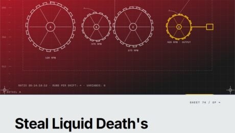 Featured cover for the M Accelerator article 'The Liquid Death Marketing Strategy, Deconstructed: What Post-PMF Founders Can Actually Steal' &mdash; liquid death marketing strategy.