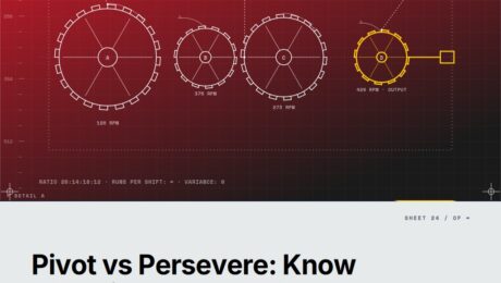 Featured cover for the M Accelerator article 'Pivot or Persevere? The Evidence Threshold That Separates Discipline From Panic' &mdash; pivot or persevere: how much evidence before pivoting a startup.