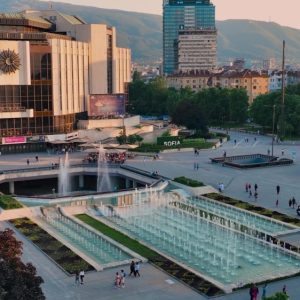Ндк софия дрон заснемане кадър фонтани лято