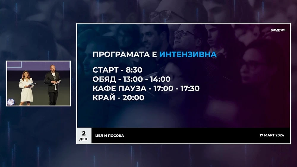 Заснемане на събития графични екрани - презентация с камера