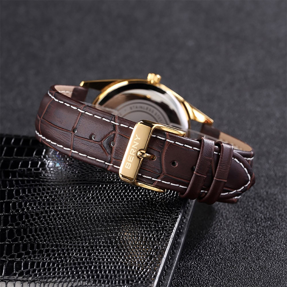 Berny Quarzuhr mit echter Mondphase - Mondphasenuhr