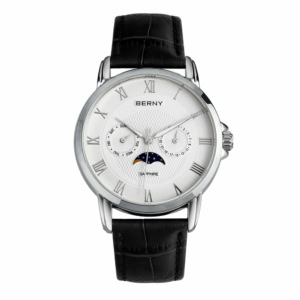 Berny Quarzuhr mit echter Mondphase - Mondphasenuhr