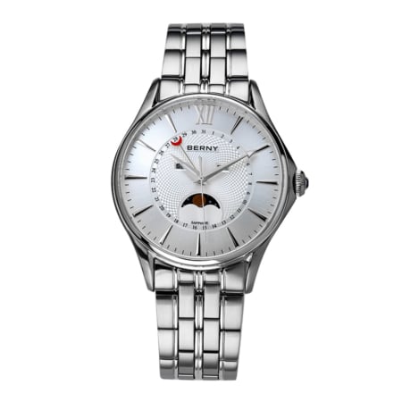 Berny Quarzuhr mit echter Mondphase - Mondphasenuhr