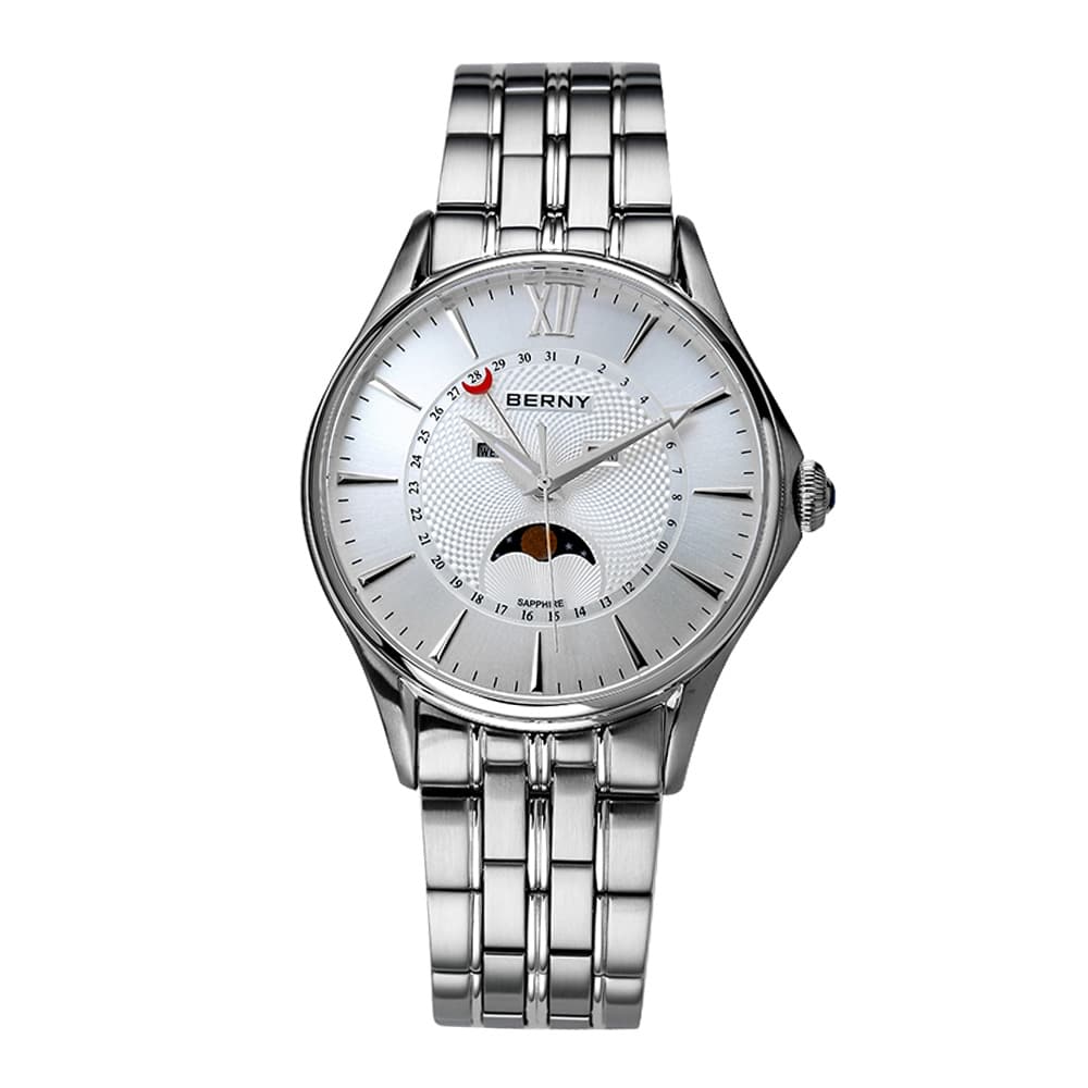 Berny Quarzuhr mit echter Mondphase - Mondphasenuhr