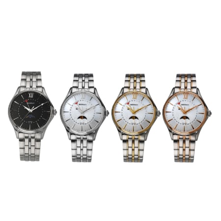 Berny Quarzuhr mit echter Mondphase - Mondphasenuhr