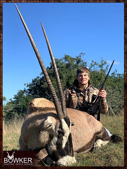 Hunts are conducted using ambush techniques in the open country and walk and stalk techniques. African gemsbok hunt with Nick Bowker.