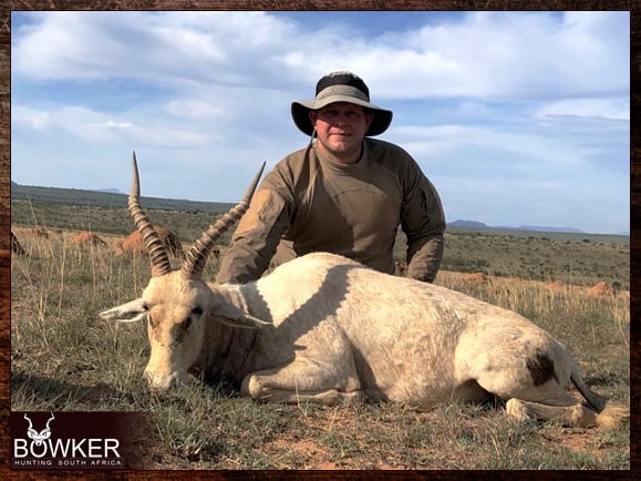 White Blesbok Hunting - About White Blesbok Hunts 6 White blesbok trophy shot with Nick Bowker.