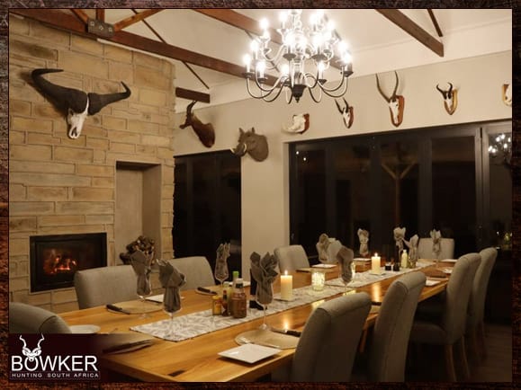 Hunting Accommodation in South Africa 10 Nick Bowker hunting dining area.