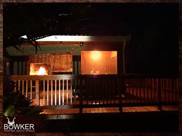 African Hunting Trip 4 Hunting lodge evening entertainment area.