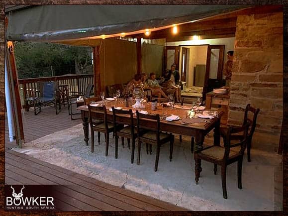 African Cull Hunt - come and enjoy some Trigger Time 8 Enjoying dinner on our safari.