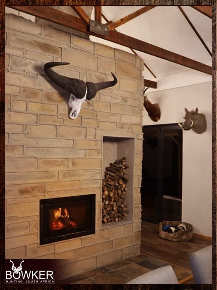 Hunting Accommodation in South Africa 13 Nick bowker hunting stone fire place.