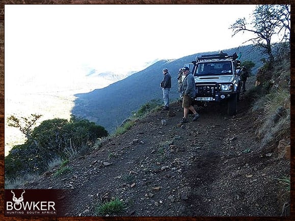 African Hunting Trip 8 Hunting vehicle high up in the Bedford mountains looking for Kudu