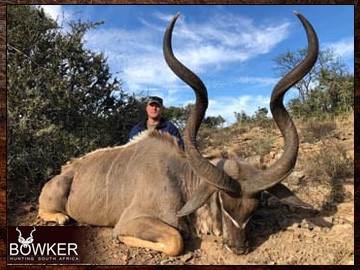 Kudu trophy in a client 7 animal 8-day trophy hunt. African Safari Hunt Cost. Kudu trophy in a client 7 animal 8-day trophy hunt.
