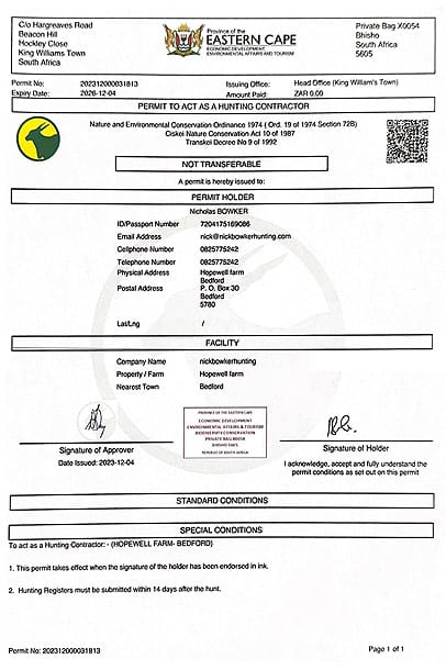 Outfitter and Guide License 2 nick bowker outfitter license