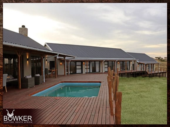 Hunting Accommodation in South Africa 5 Hopewell wooden deck and swimming pool.