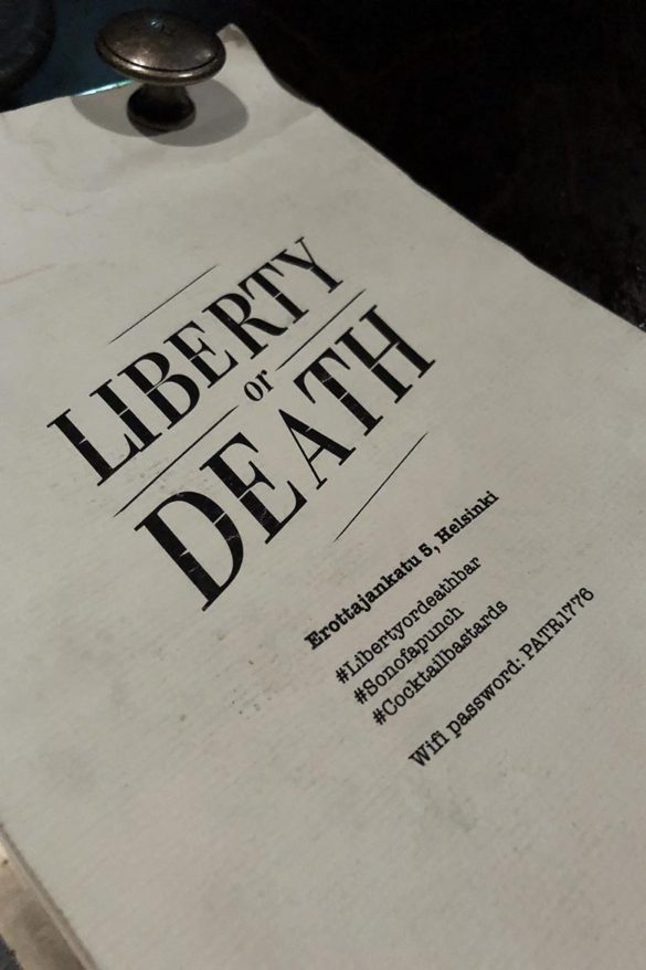 liberty or death Helsinki cocktail bar