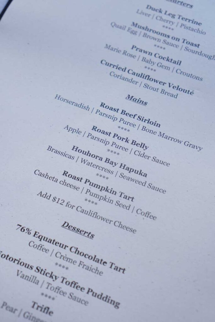 the grove Sunday roast lunch auckland