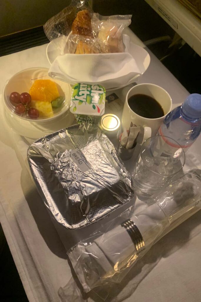 emirates first class covid menu 2 breakfast