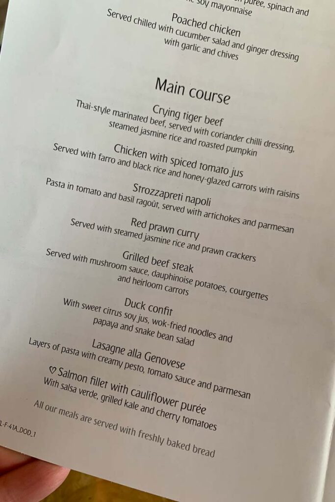 emirates first class covid menu 3