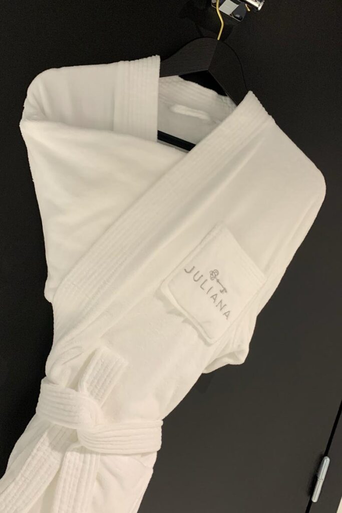 hotel juliana brussels review robe bathroom