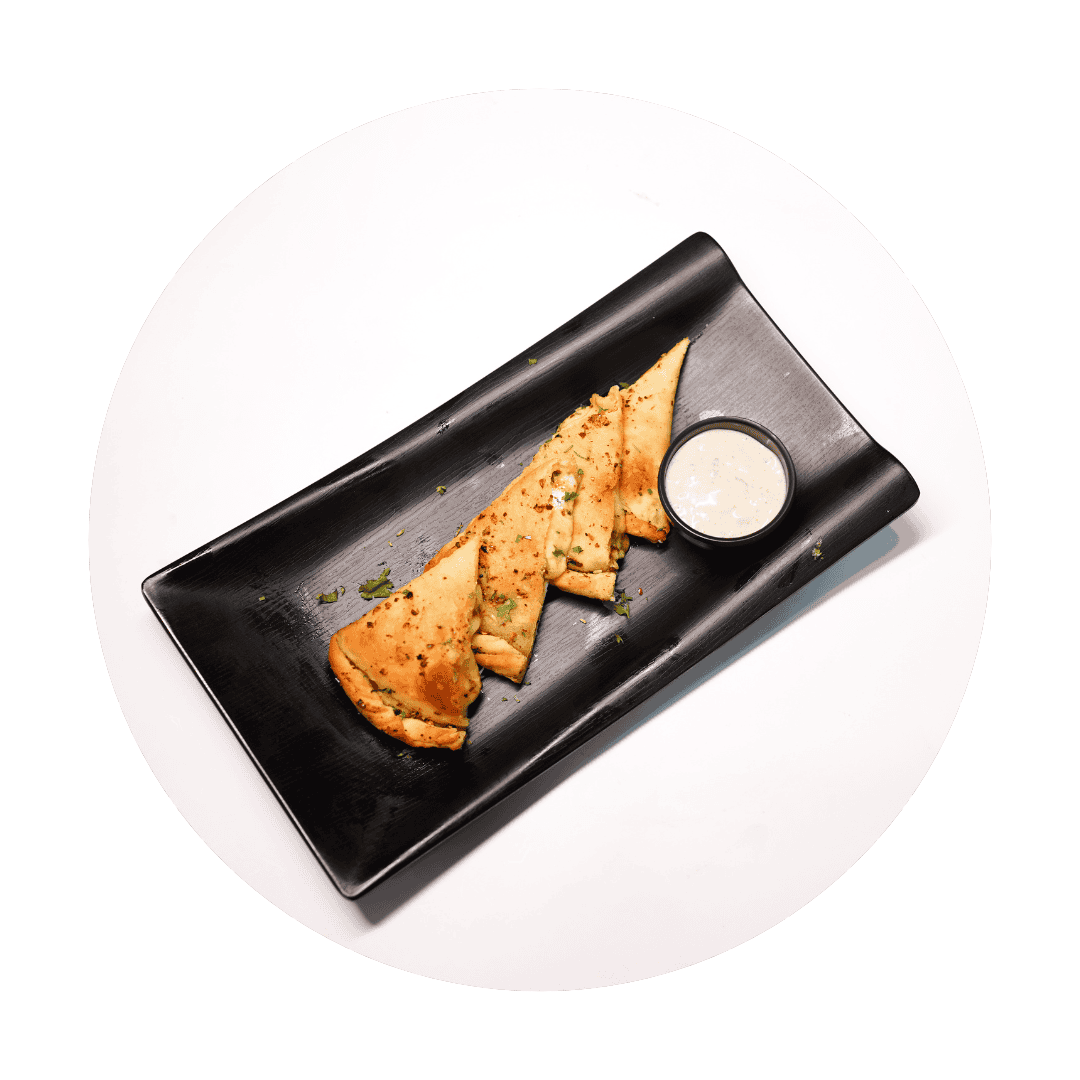 food on a black plate