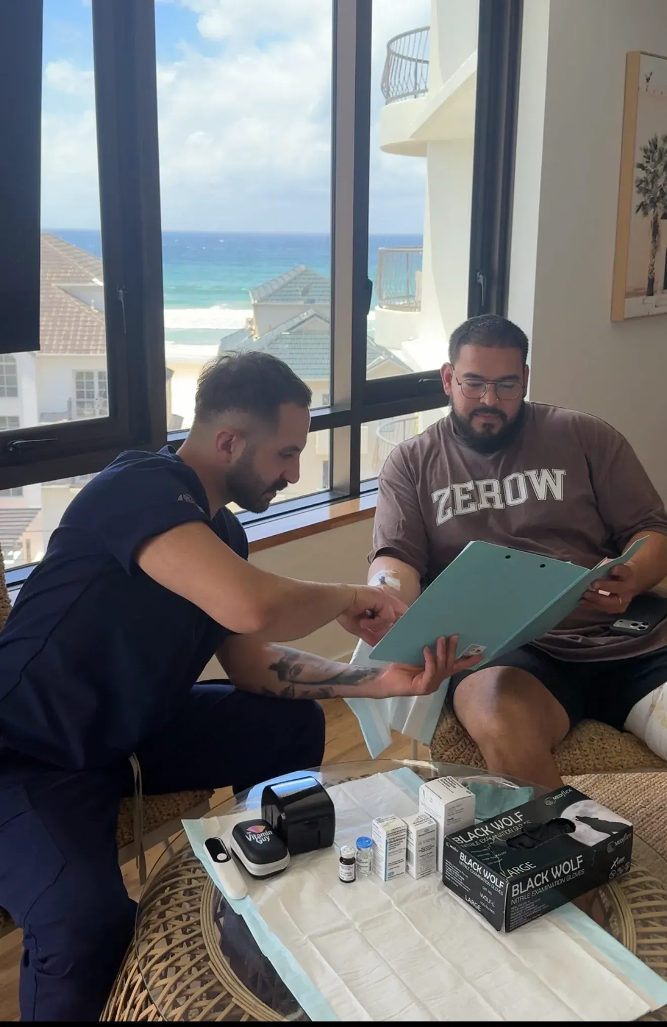 Client education before mobile IV therapy on the Gold Coast with The Vitamin Guy