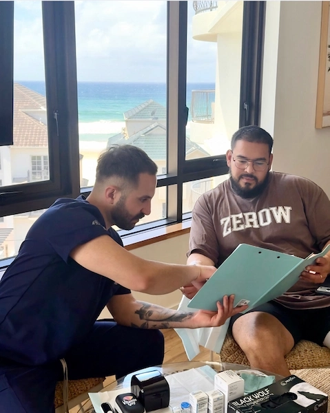 Nurse consultation and education session &mdash; The Vitamin Guy mobile IV therapy