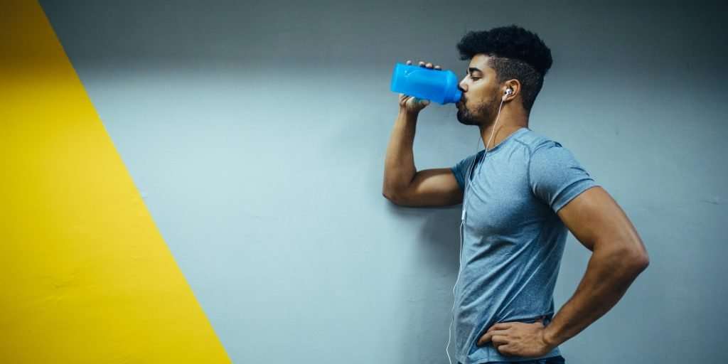Man hydrating for IV hydration therapy